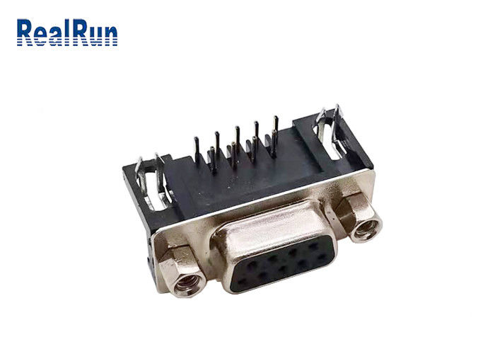Angle 1000VAC PBT Insulator D Sub Connector VGA DR 9 پین