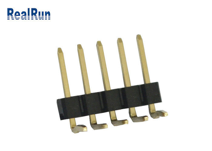 3A 5P PA6T PBT LCP SMT پین هدر 2.54 میلی متر تک ردیف زاویه راست UL94V-0