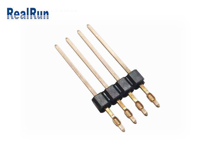 PA6T برنجی PBT LCP Press Fit Pcb Pin Header 2.54mm اتصال دهنده سرصفحه مردانه مستقیم DIP