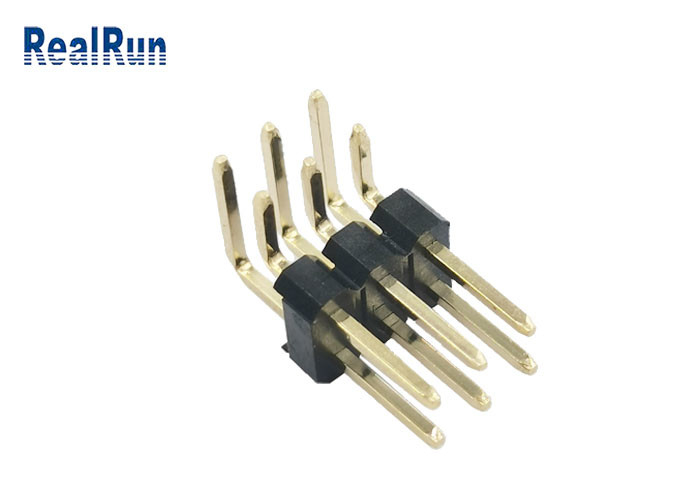 کانکتور پین هدر PCB PBT PA6T با زاویه راست H2.5 آبکاری طلا IATF 16949